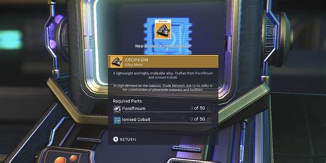 no man's sky aronium ingredients.